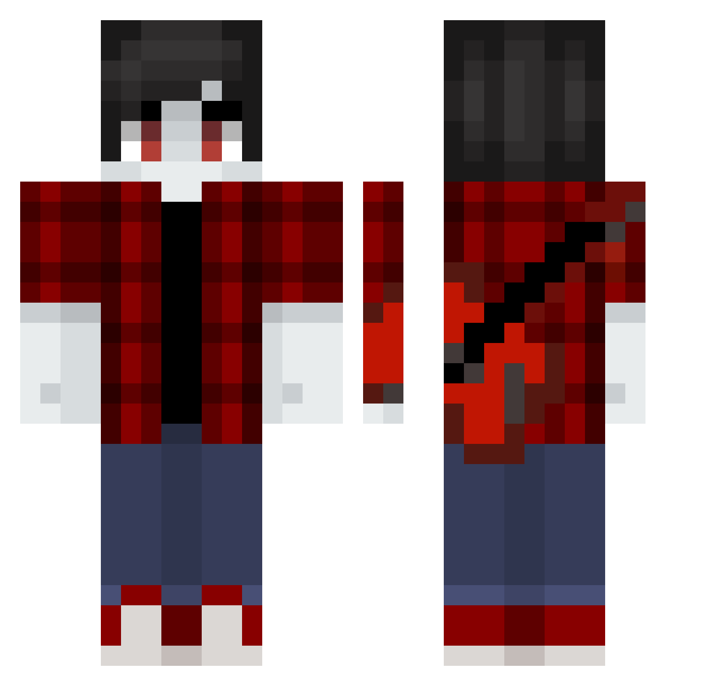 Zeki8 Minecraft skin, front and back view