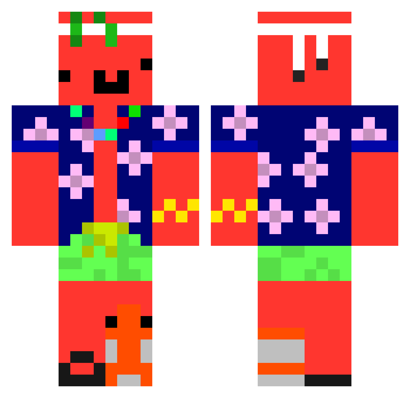 SaTown_ Minecraft skin, front and back view