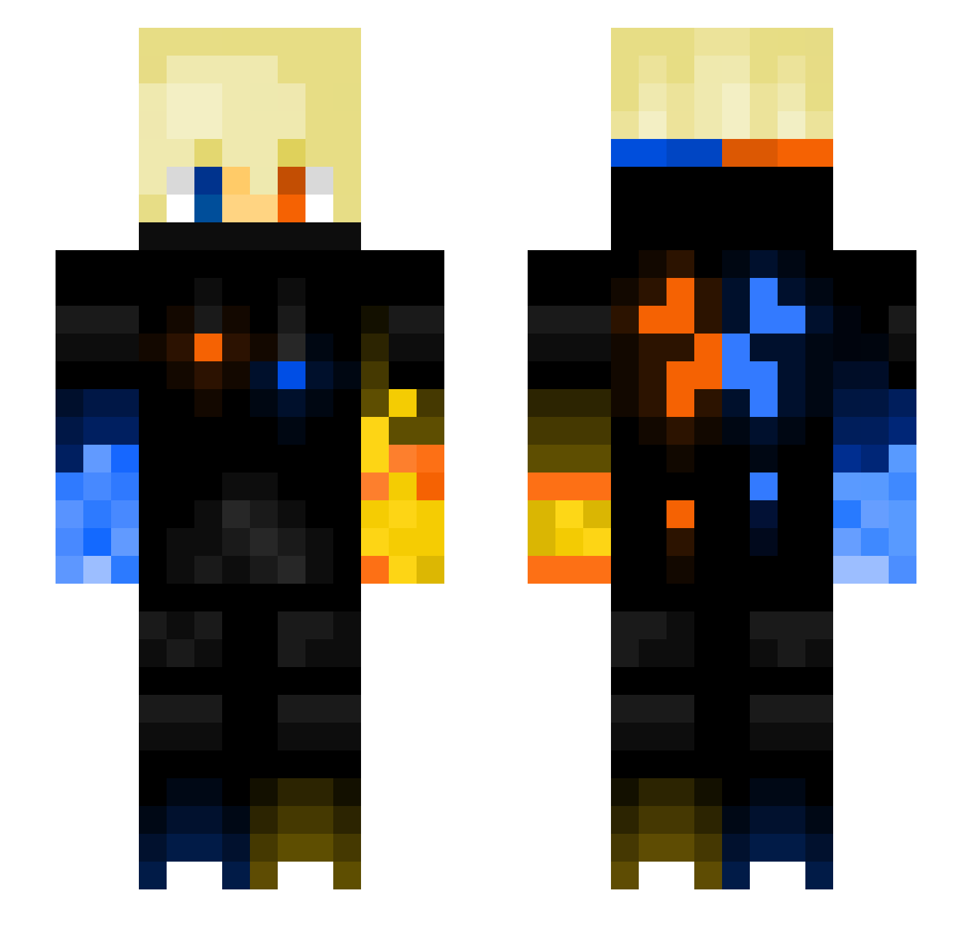 on967 Minecraft skin, front and back view