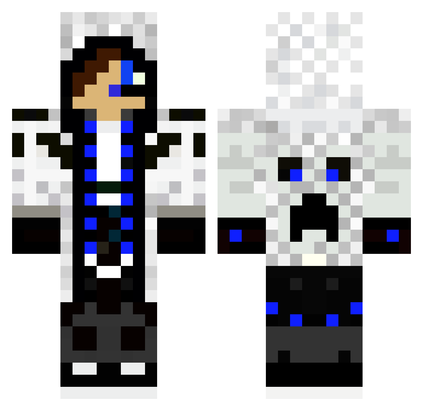 Worrywart Minecraft skin, front and back view