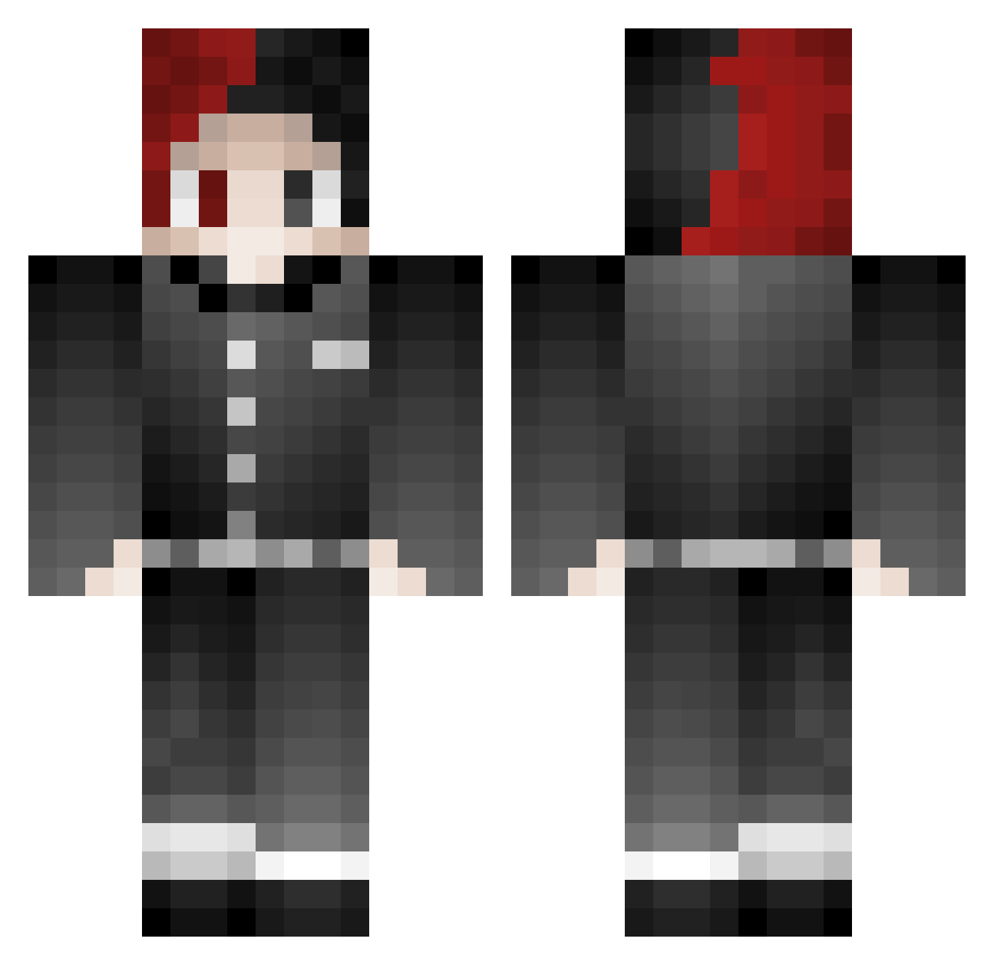 Serafina_black Minecraft skin, front and back view