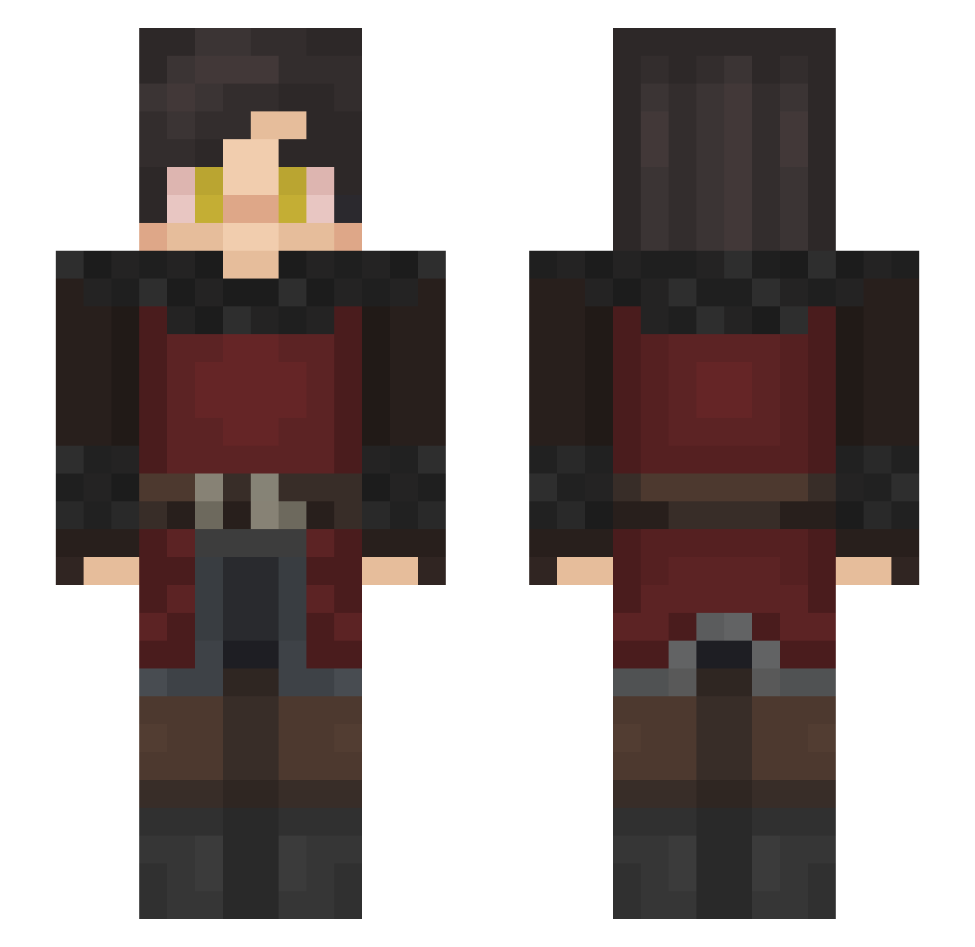 rZeyn Minecraft skin, front and back view