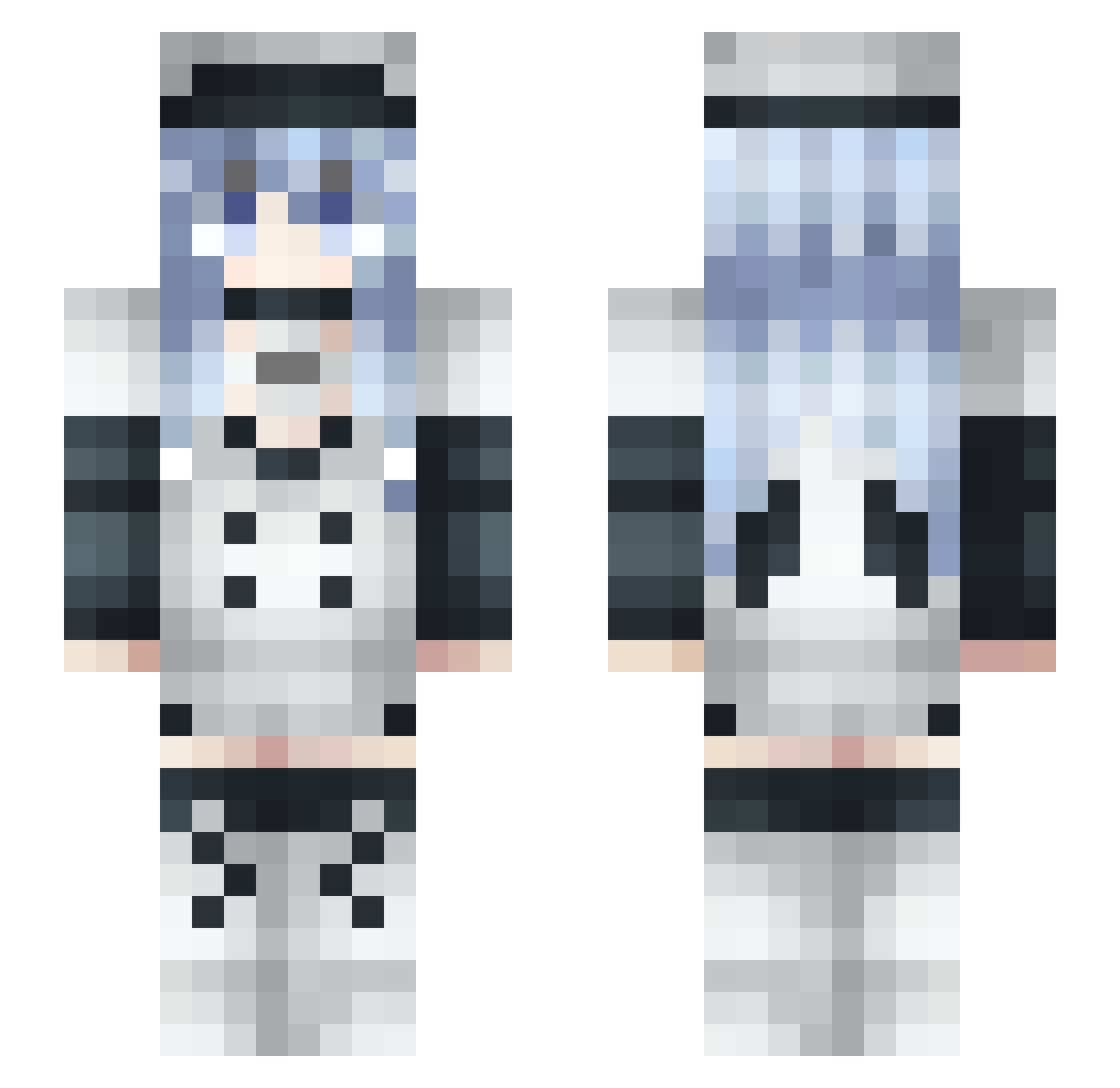 SeaBIaze Minecraft skin, front and back view