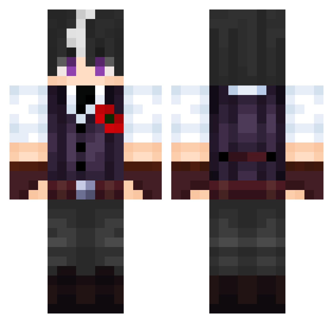 RobbyLove Minecraft skin, front and back view