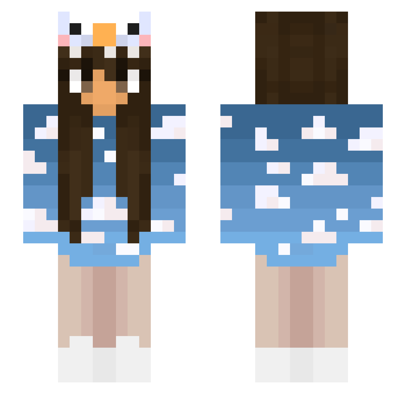 Pikona Minecraft skin, front and back view