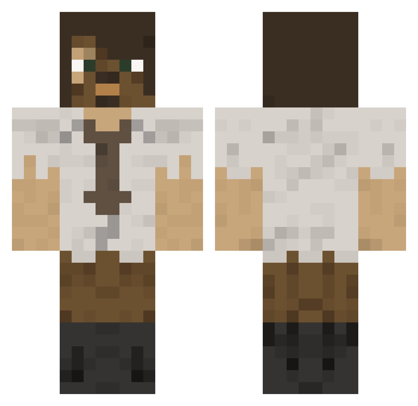 iAteFamily Minecraft skin, front and back view