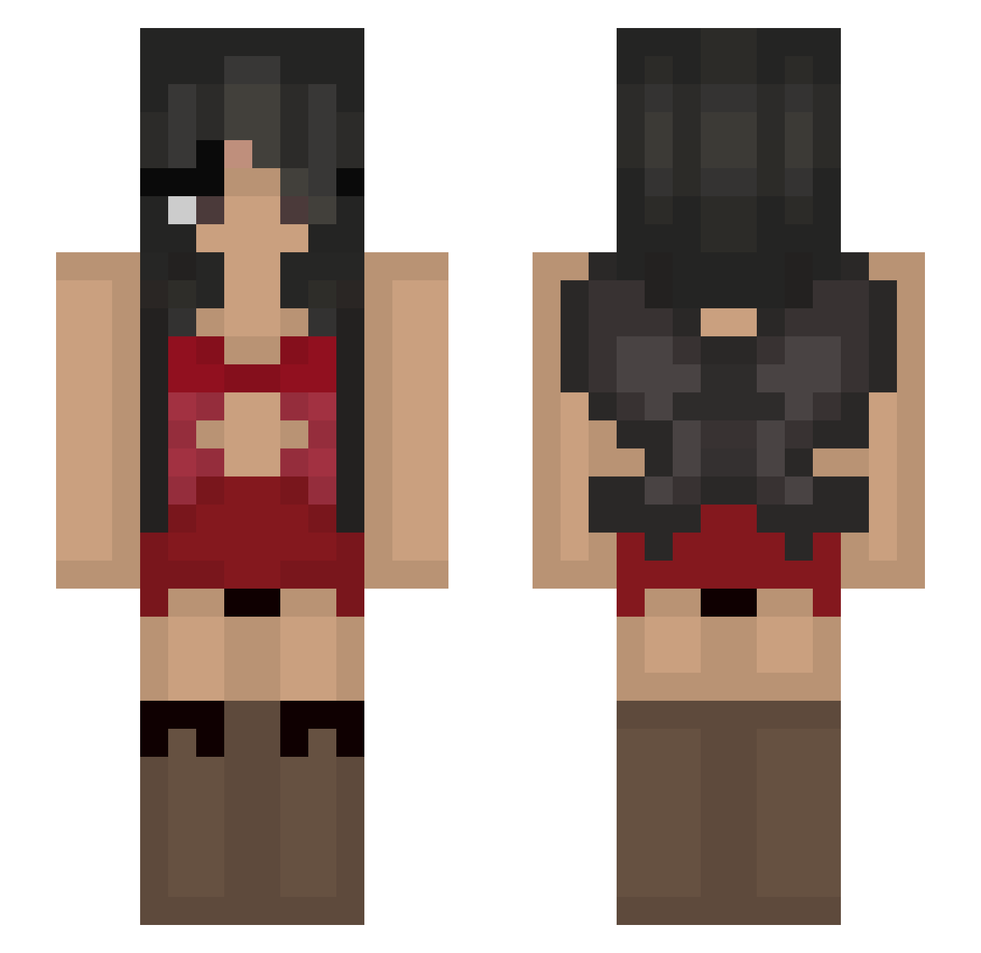 millyerei Minecraft skin, front and back view
