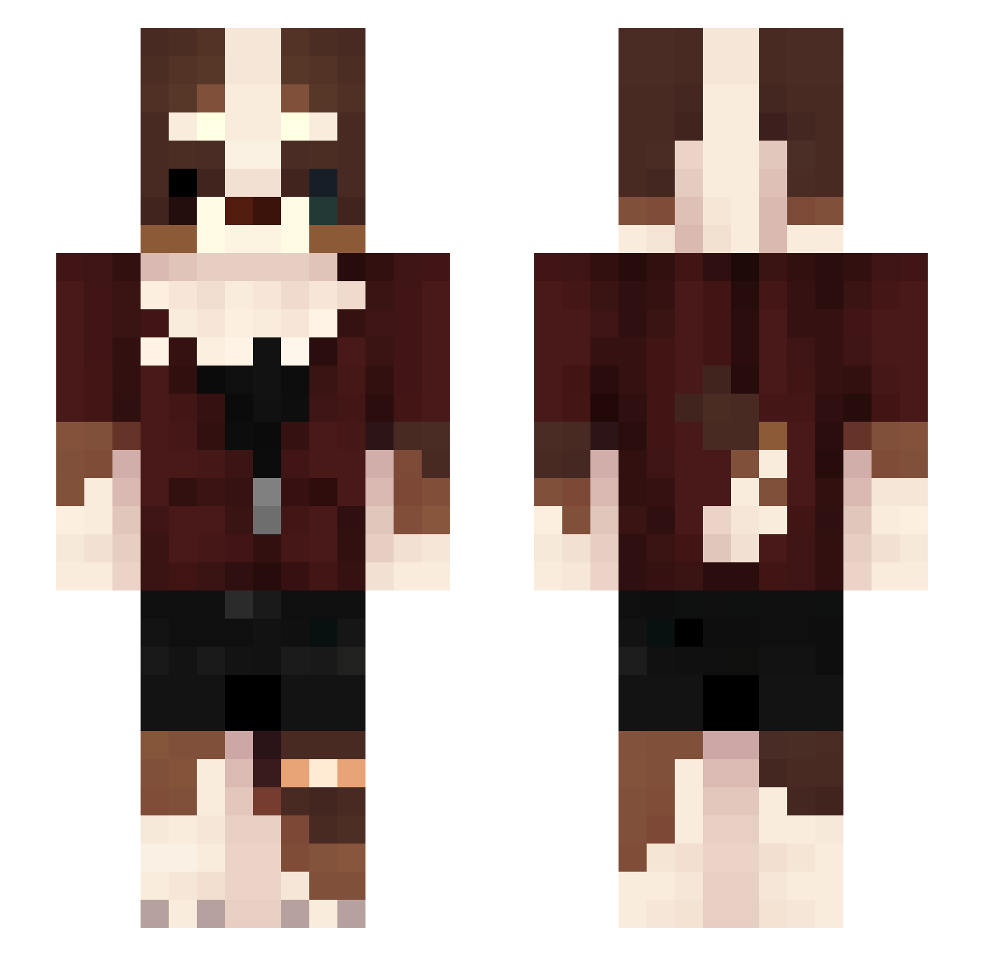 sugarwolf4912 Minecraft skin, front and back view