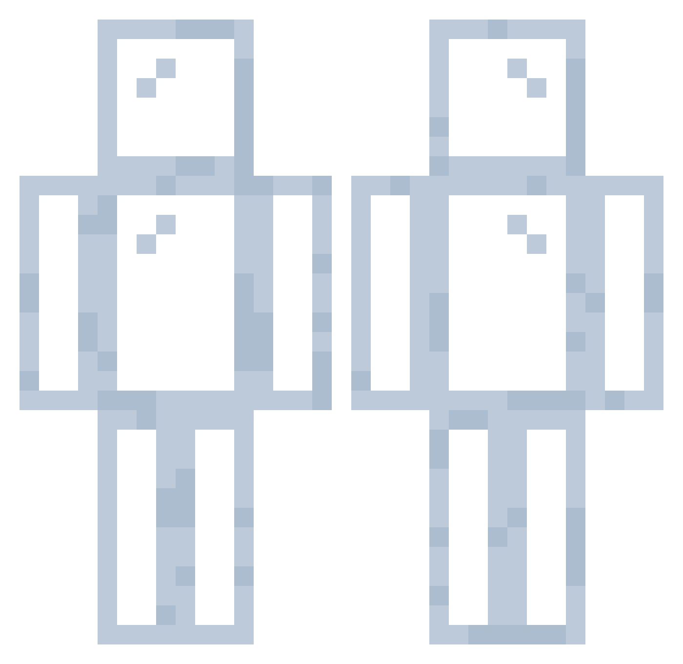 wexcastro Minecraft skin, front and back view