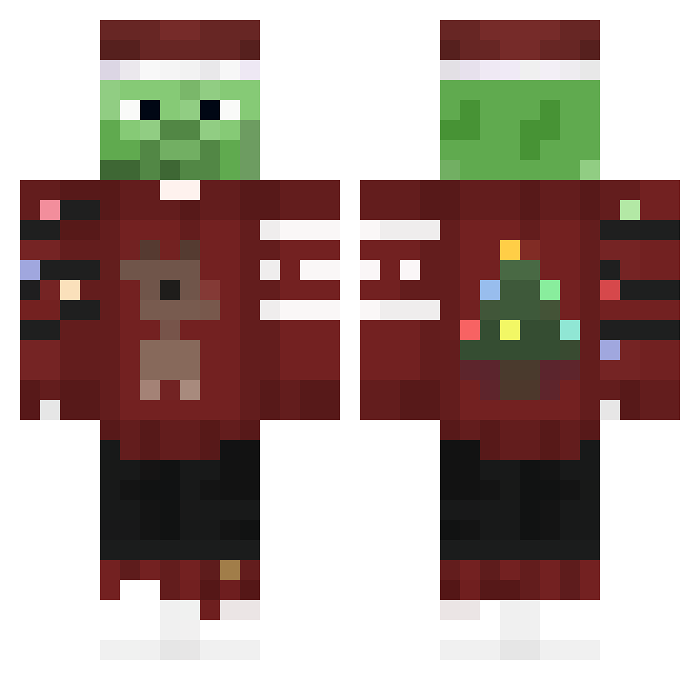 Nether_Cheetah Minecraft skin, front and back view