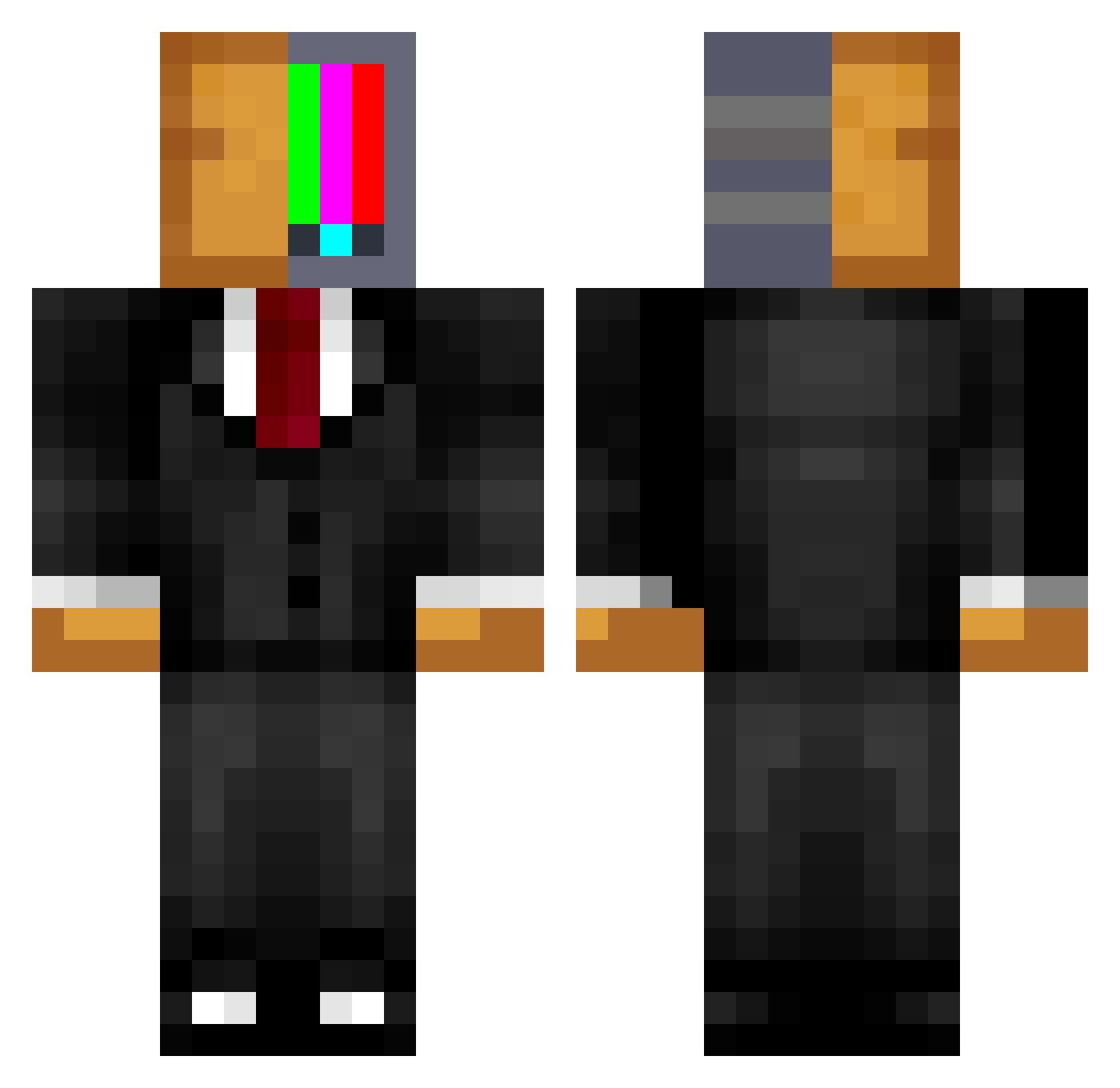 SometimesToast Minecraft skin, front and back view