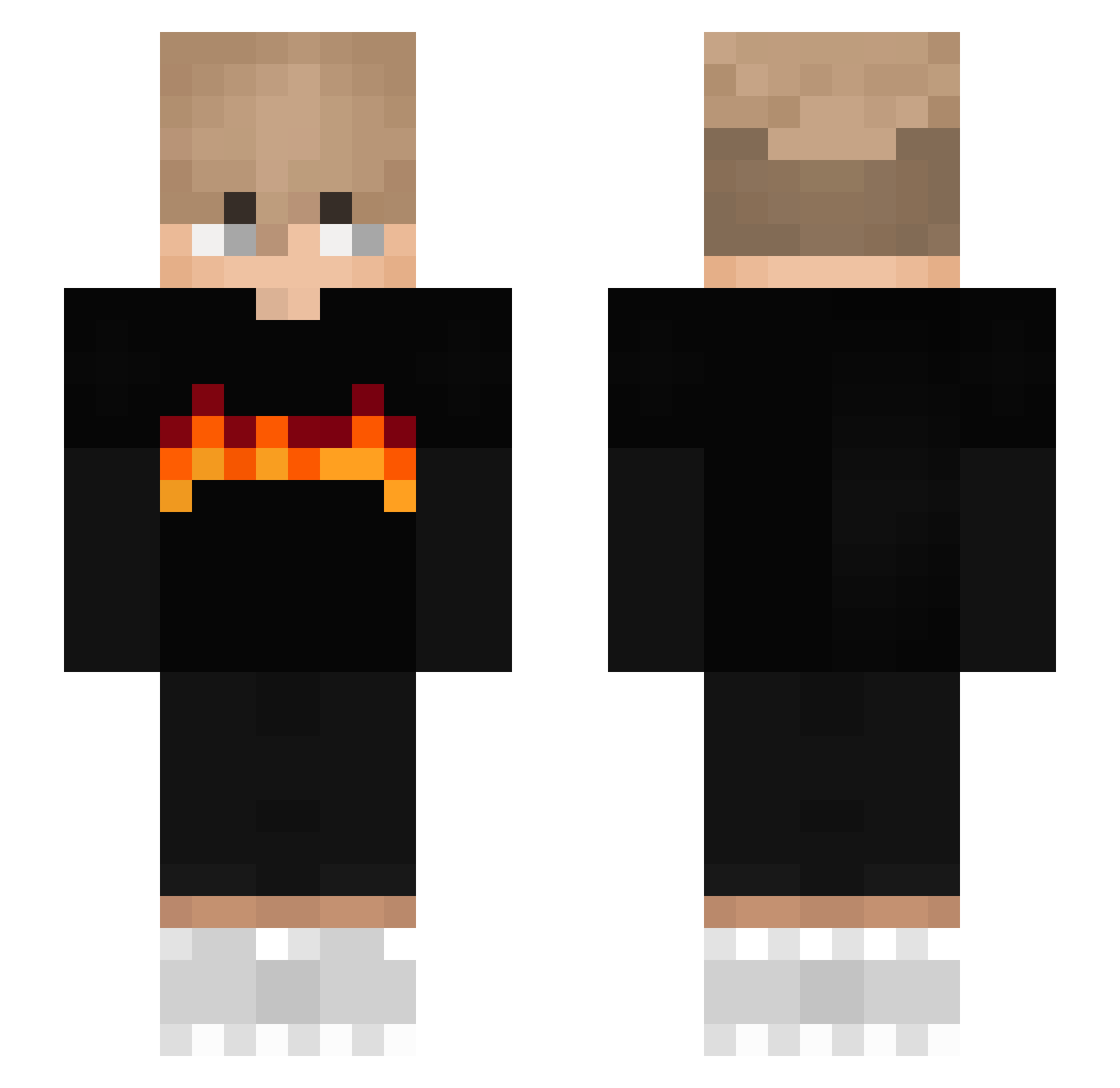 zKubsix Minecraft skin, front and back view