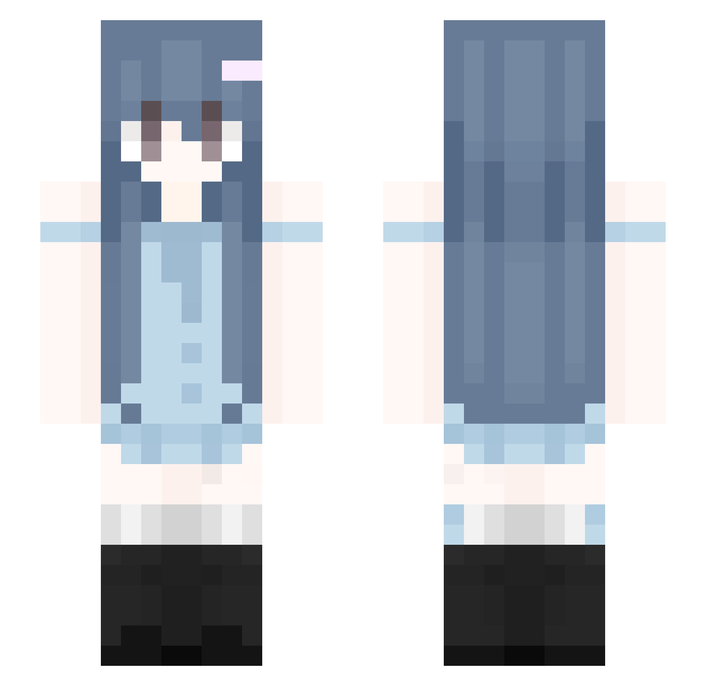 zhouxj Minecraft skin, front and back view