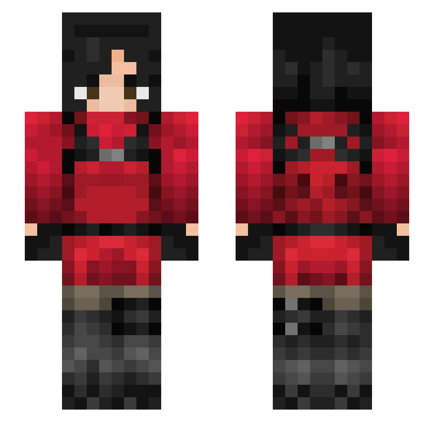 Chanchamito15 Minecraft skin, front and back view