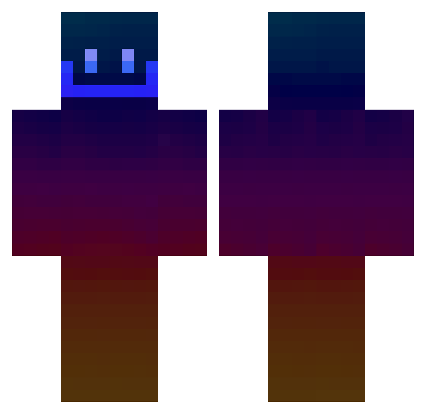 Rehexxed Minecraft skin, front and back view
