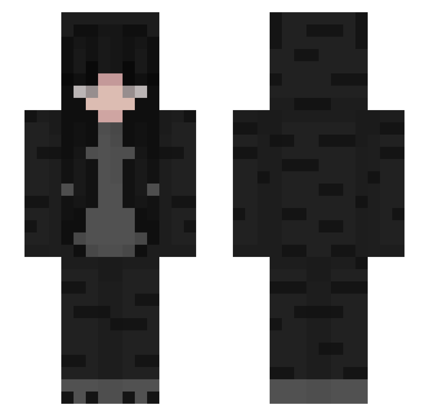 RubCloud Minecraft skin, front and back view