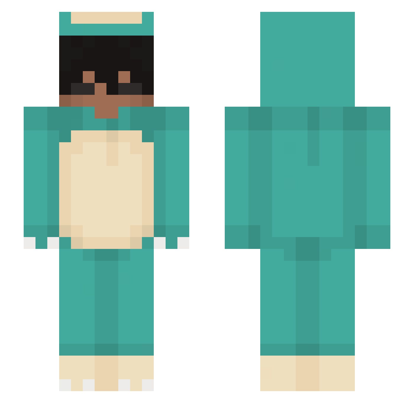 kaJi_x Minecraft skin, front and back view