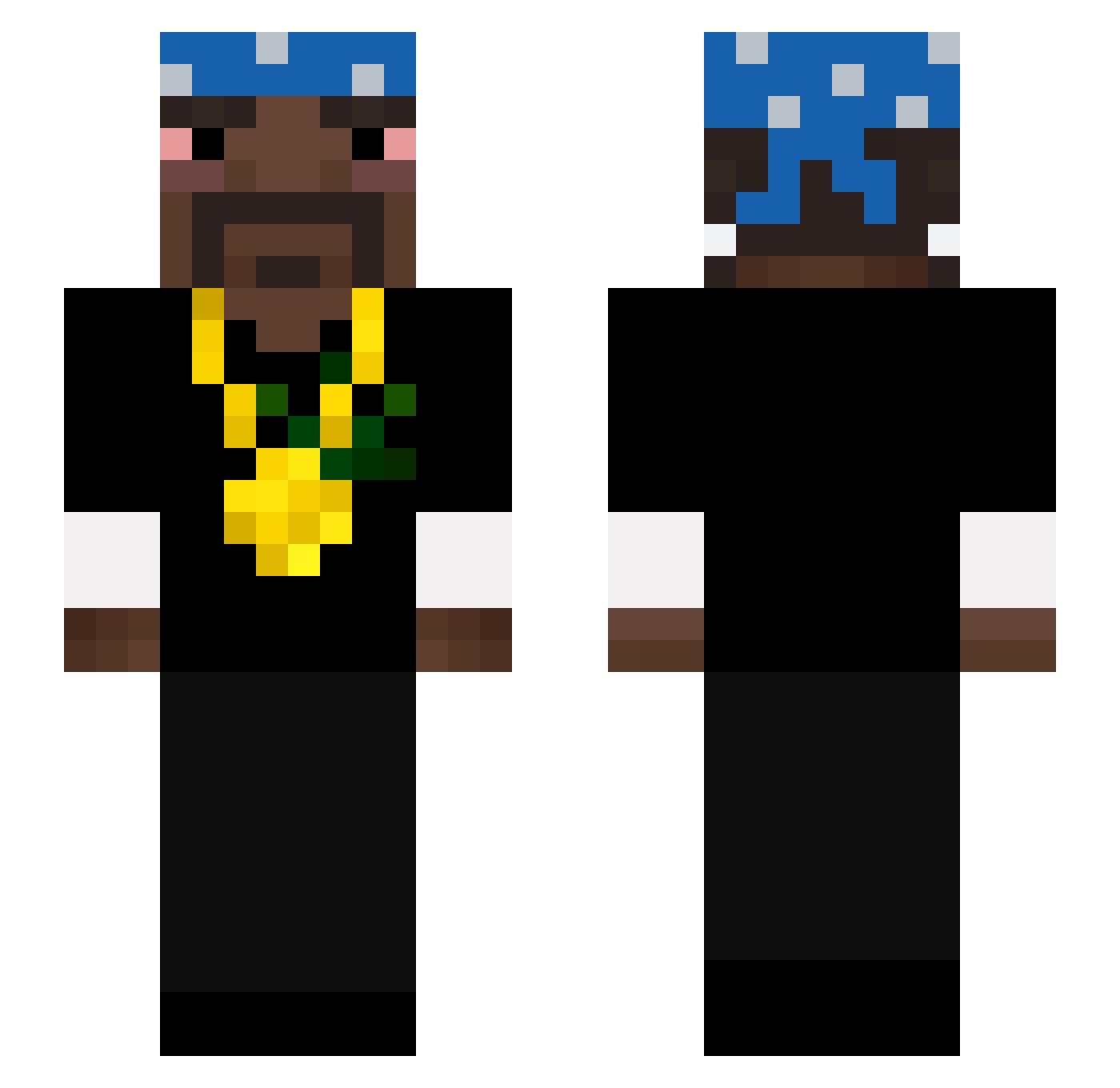 y3tujeY Minecraft skin, front and back view