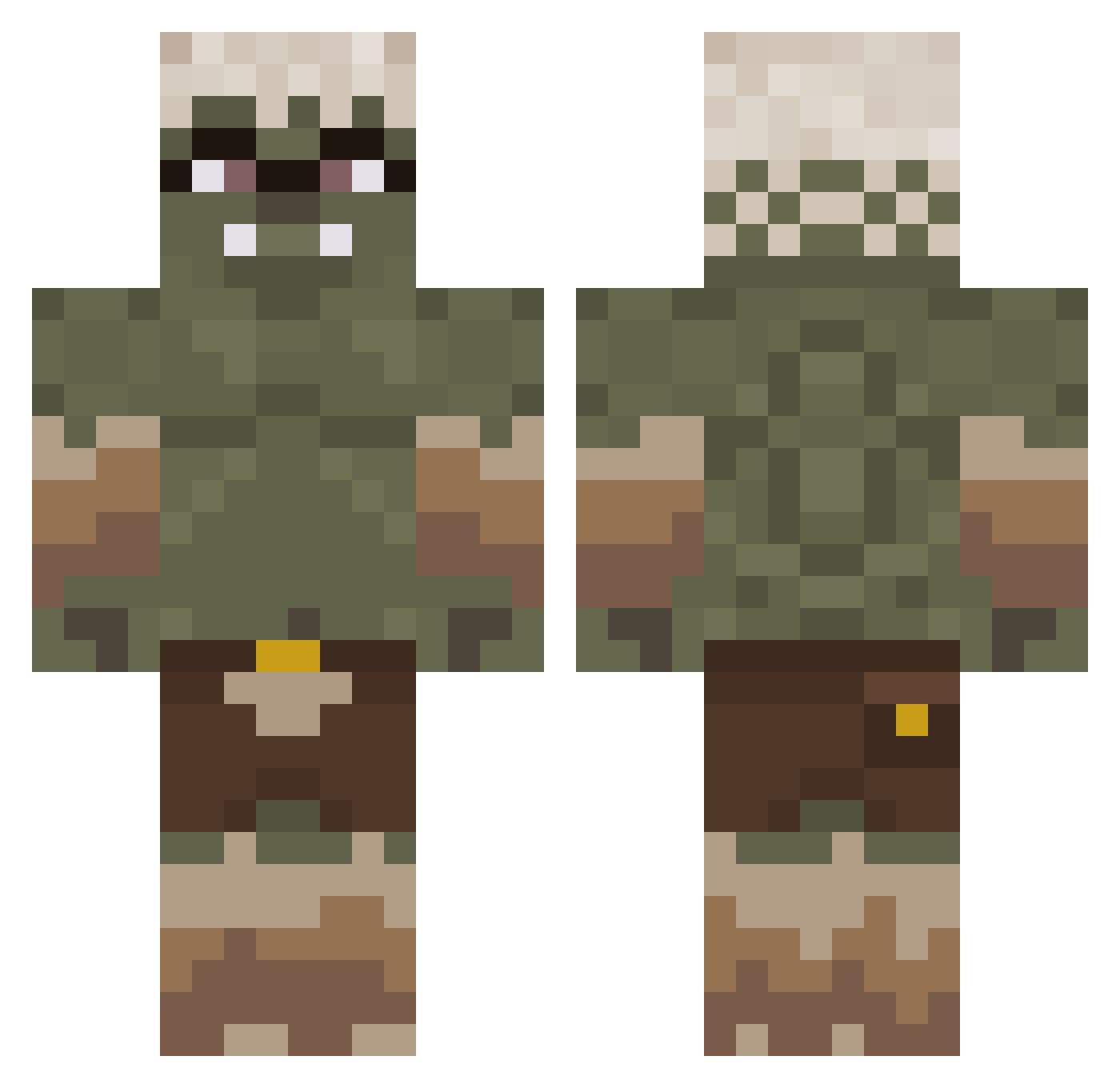 Snowpaw26 Minecraft skin, front and back view