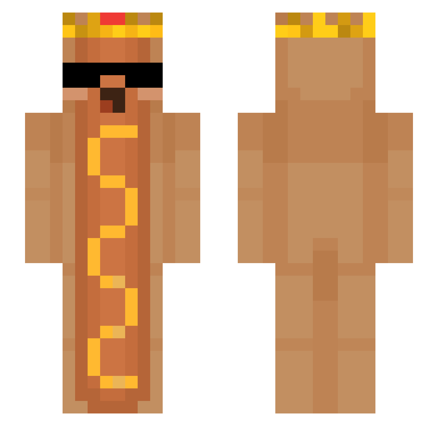 QemV5 Minecraft skin, front and back view