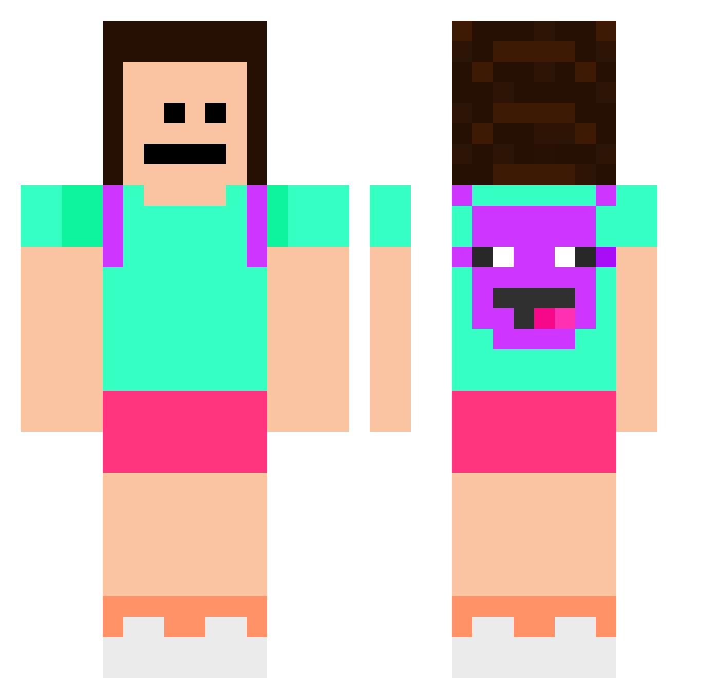 xFishyy1 Minecraft skin, front and back view