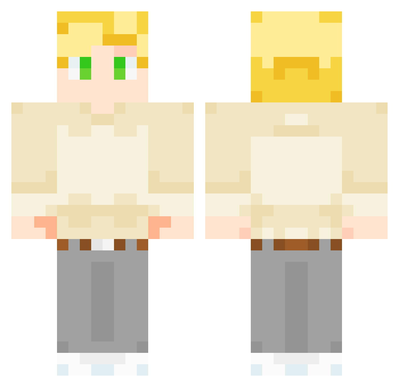 TageMan01 Minecraft skin, front and back view