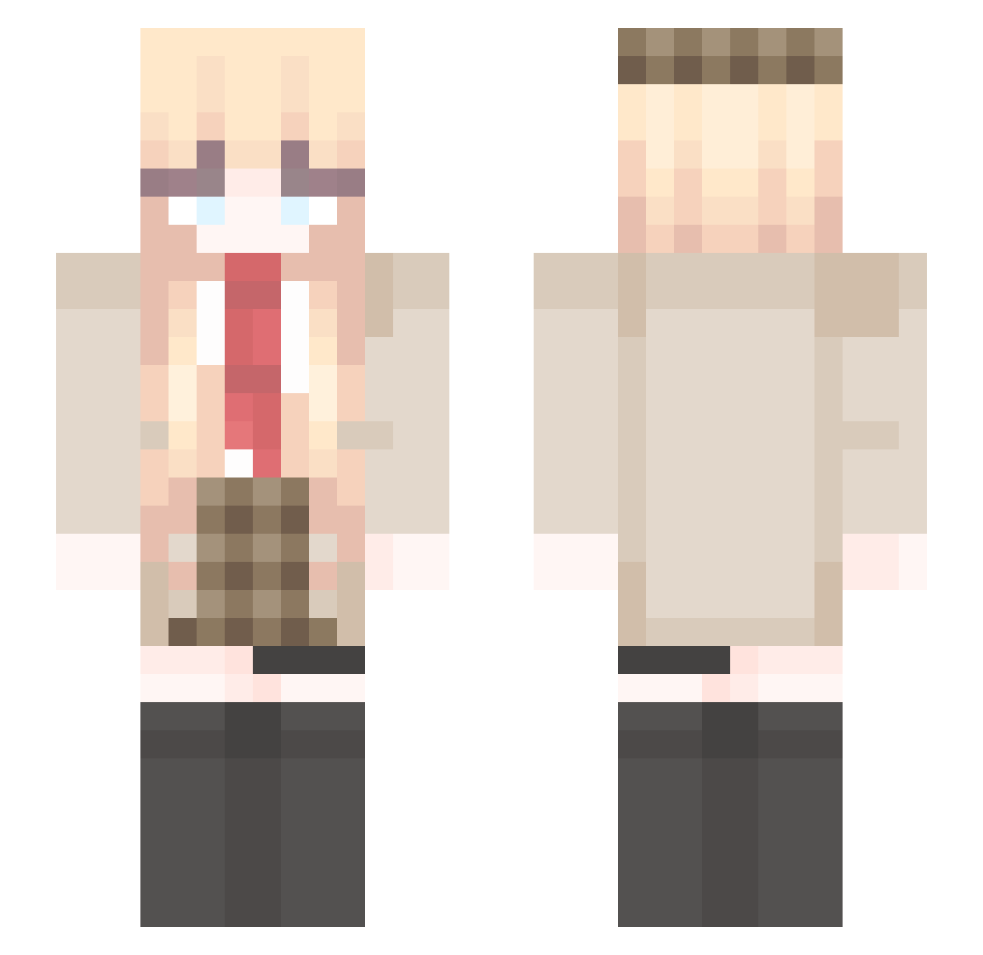 Valdtre Minecraft skin, front and back view