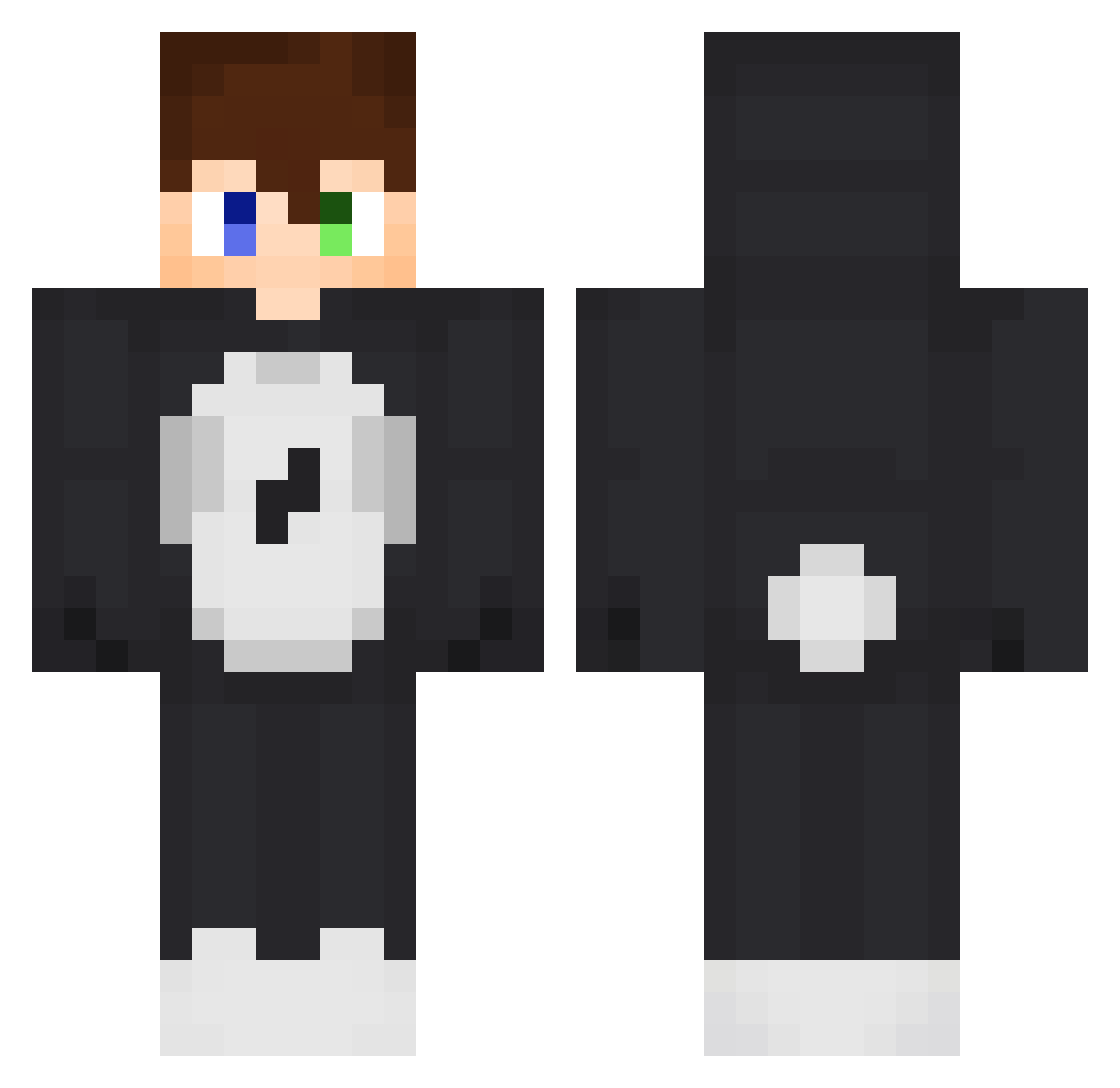 Pollyzei Minecraft skin, front and back view