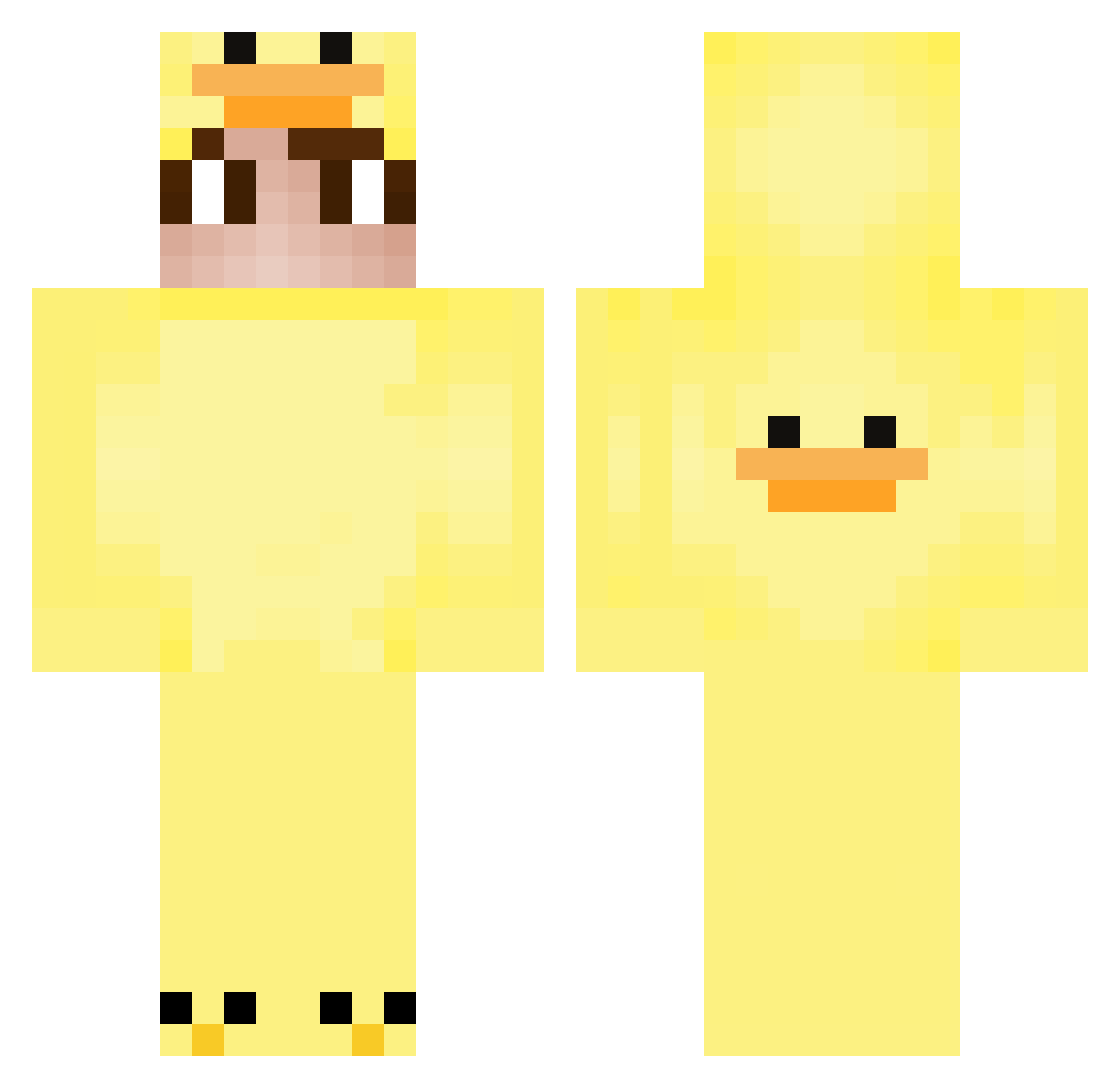 DreyFul Minecraft skin, front and back view