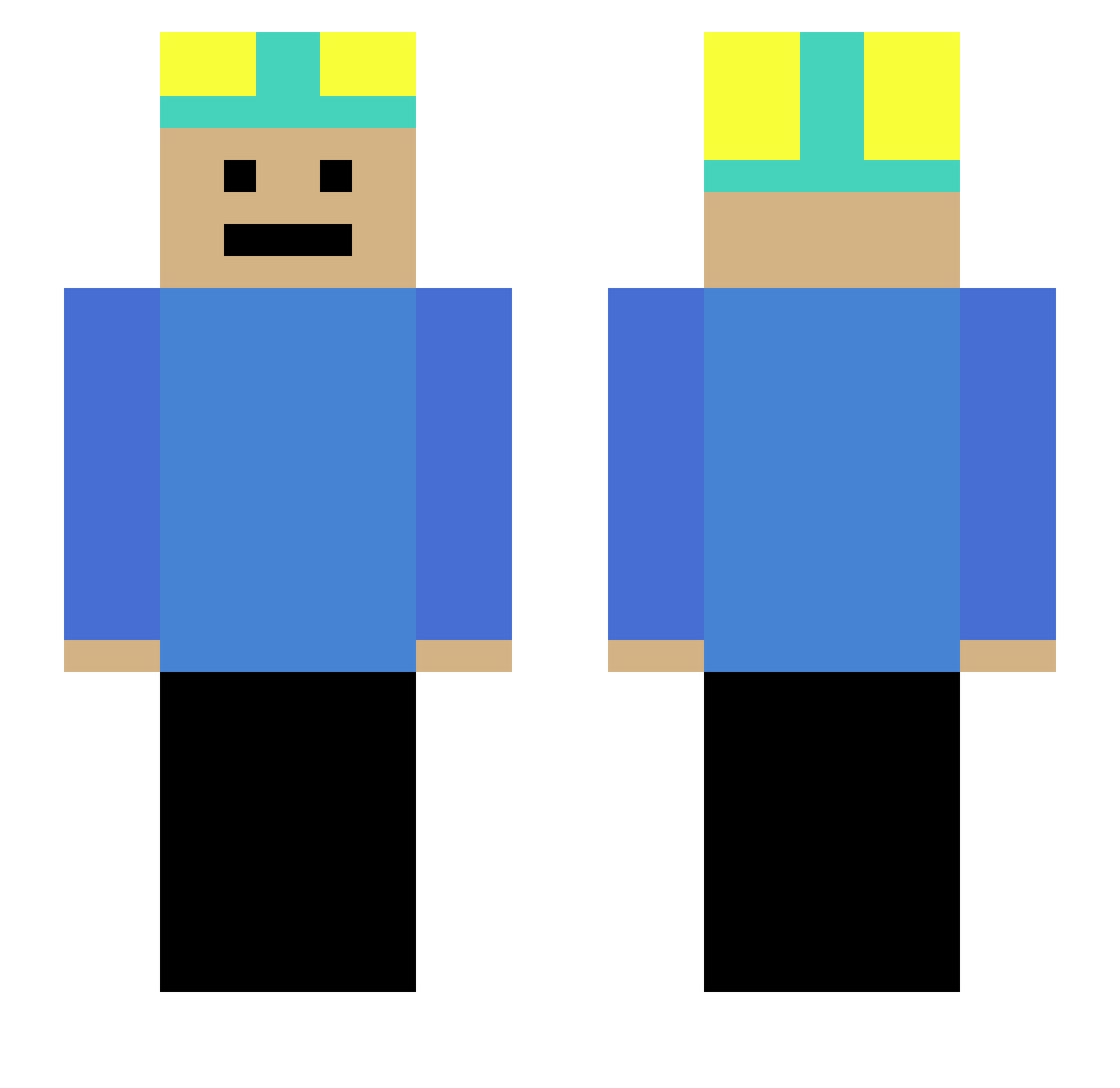 KacperAC Minecraft skin, front and back view