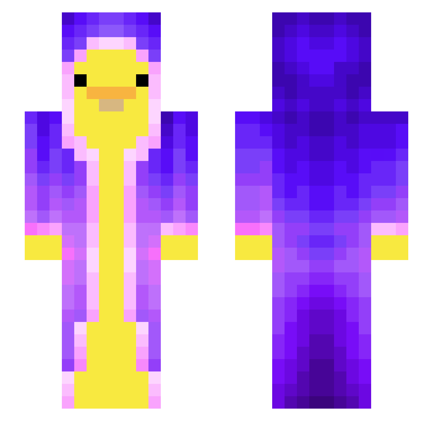 UrLocalDuckALT Minecraft skin, front and back view