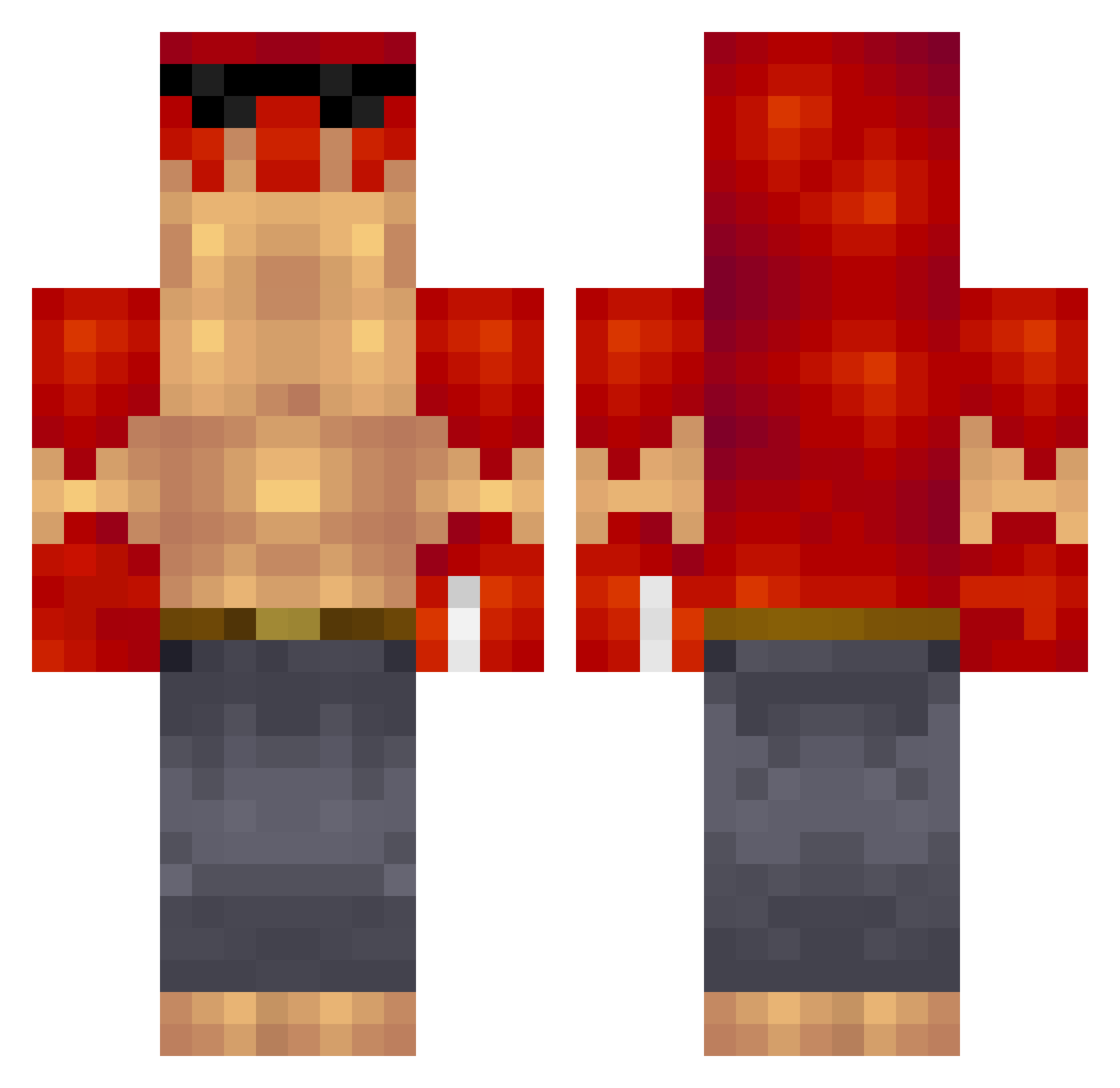 dem0neu Minecraft skin, front and back view