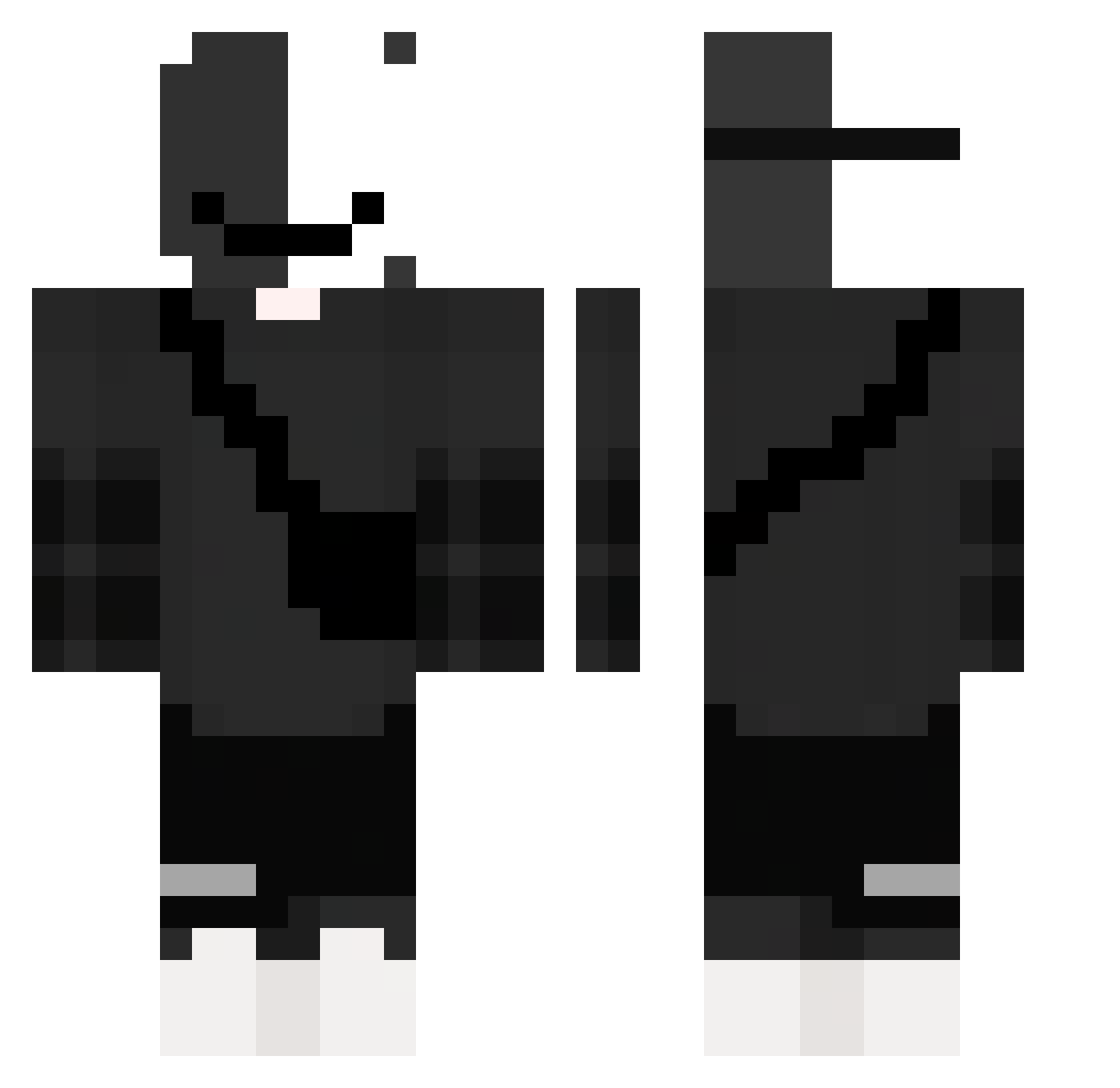 NEDNOX Minecraft skin, front and back view