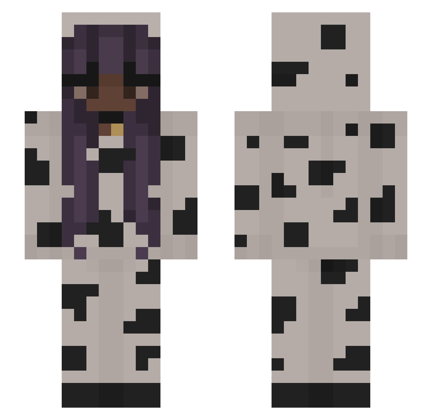 earlobeeater Minecraft skin, front and back view