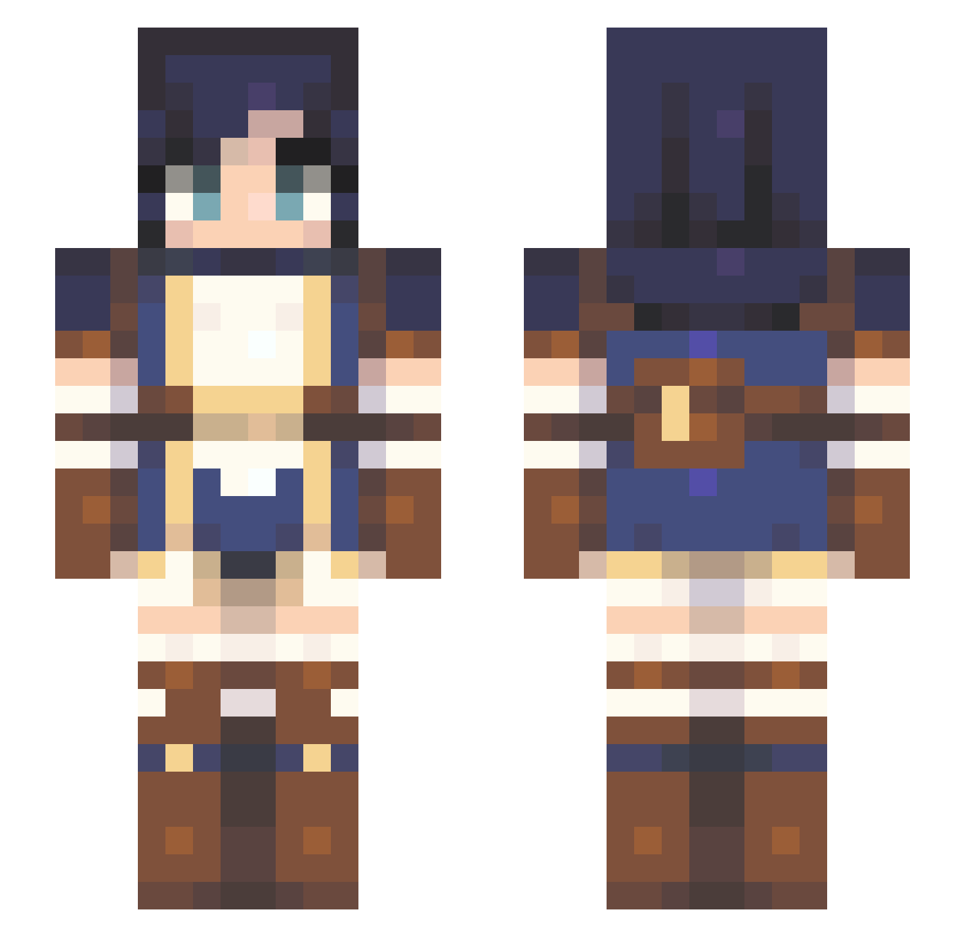 PsychoticCherub Minecraft skin, front and back view