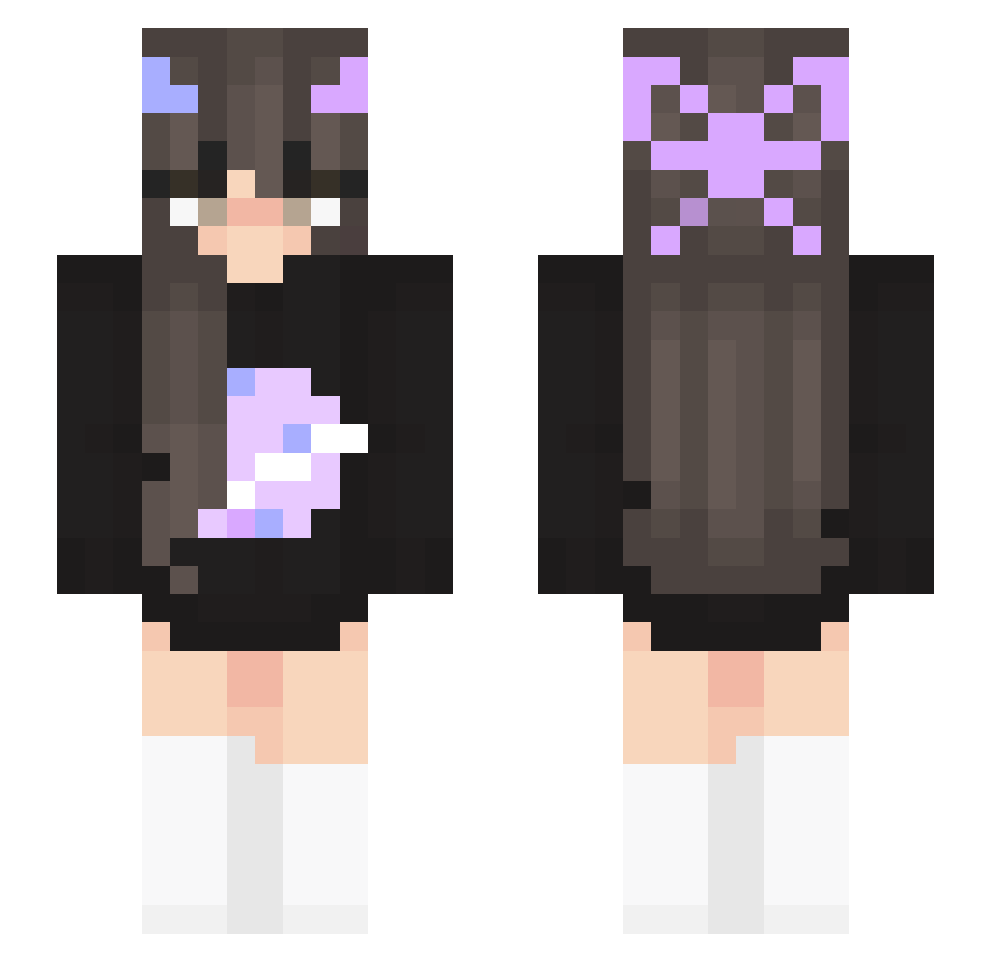 vivisteriaz Minecraft skin, front and back view