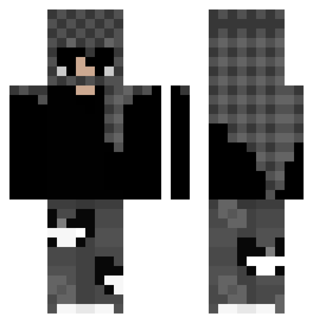 VIXZY75 Minecraft skin, front and back view
