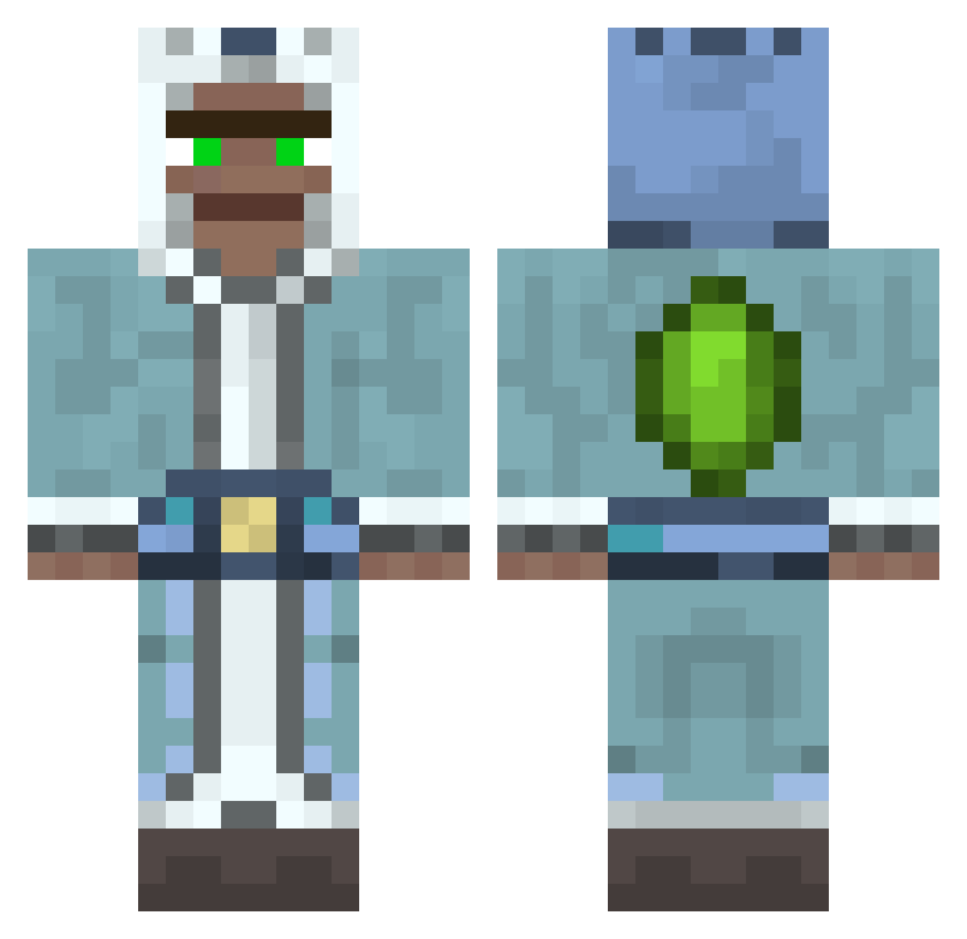 Roxco Minecraft skin, front and back view