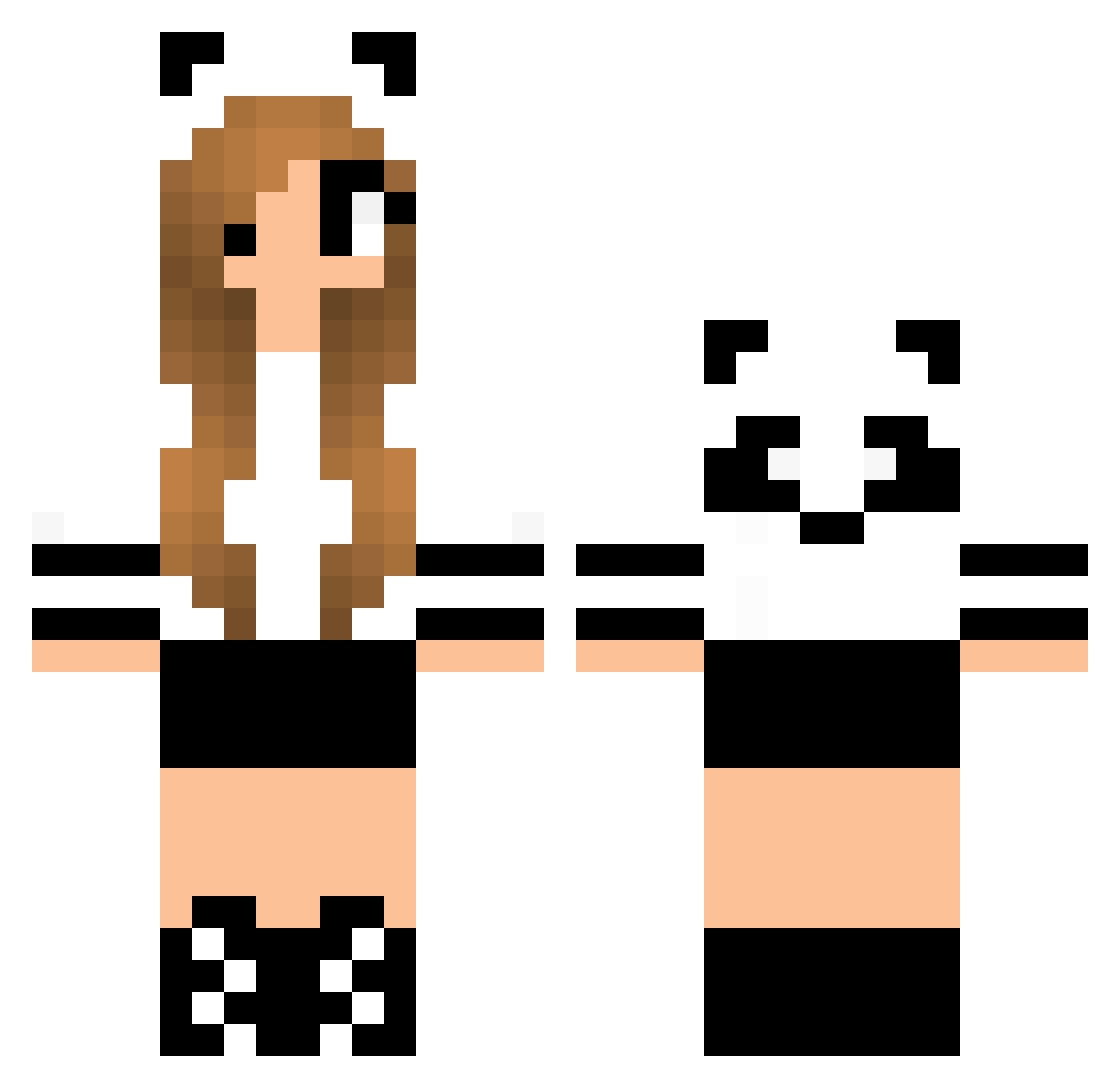 Kooky Minecraft skin, front and back view