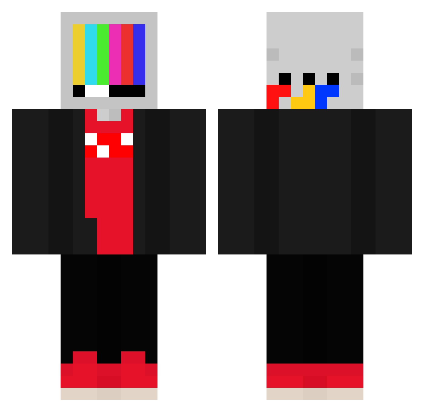 Grabbed Minecraft skin, front and back view
