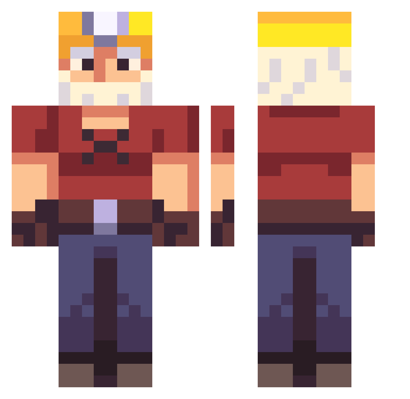 MrKeyboardCat Minecraft skin, front and back view
