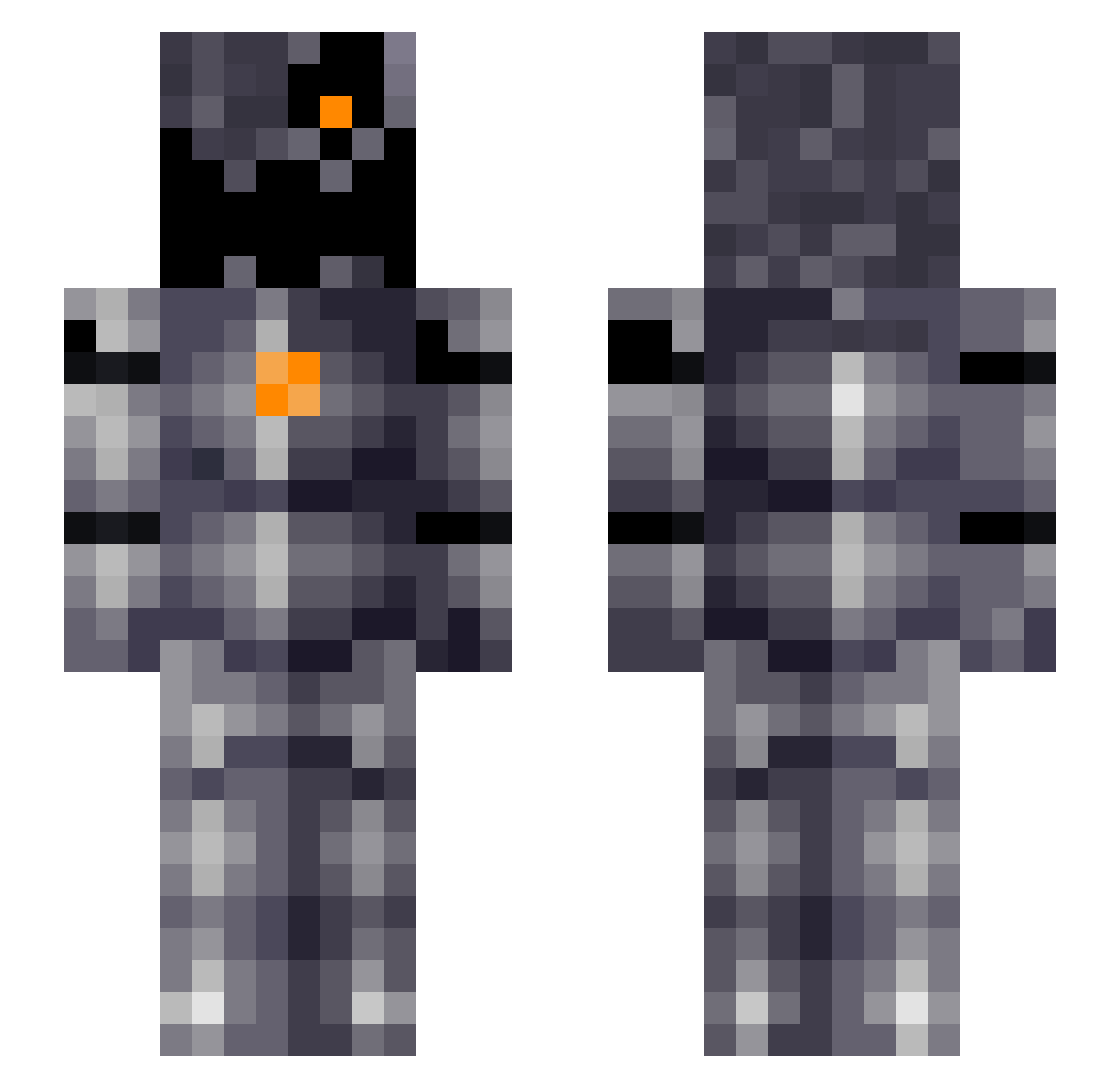 dungeonsjava Minecraft skin, front and back view