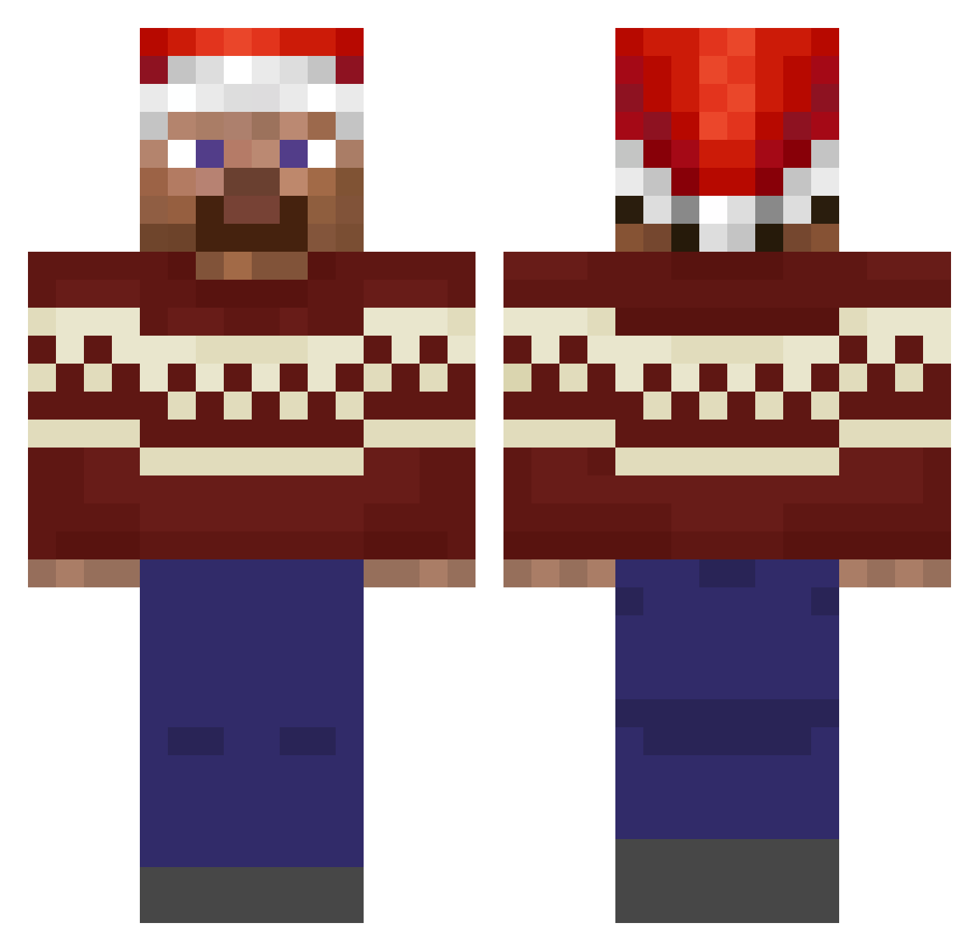 LiverLevi Minecraft skin, front and back view