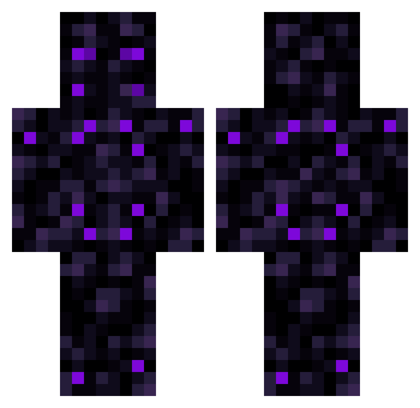 Seducat Minecraft skin, front and back view