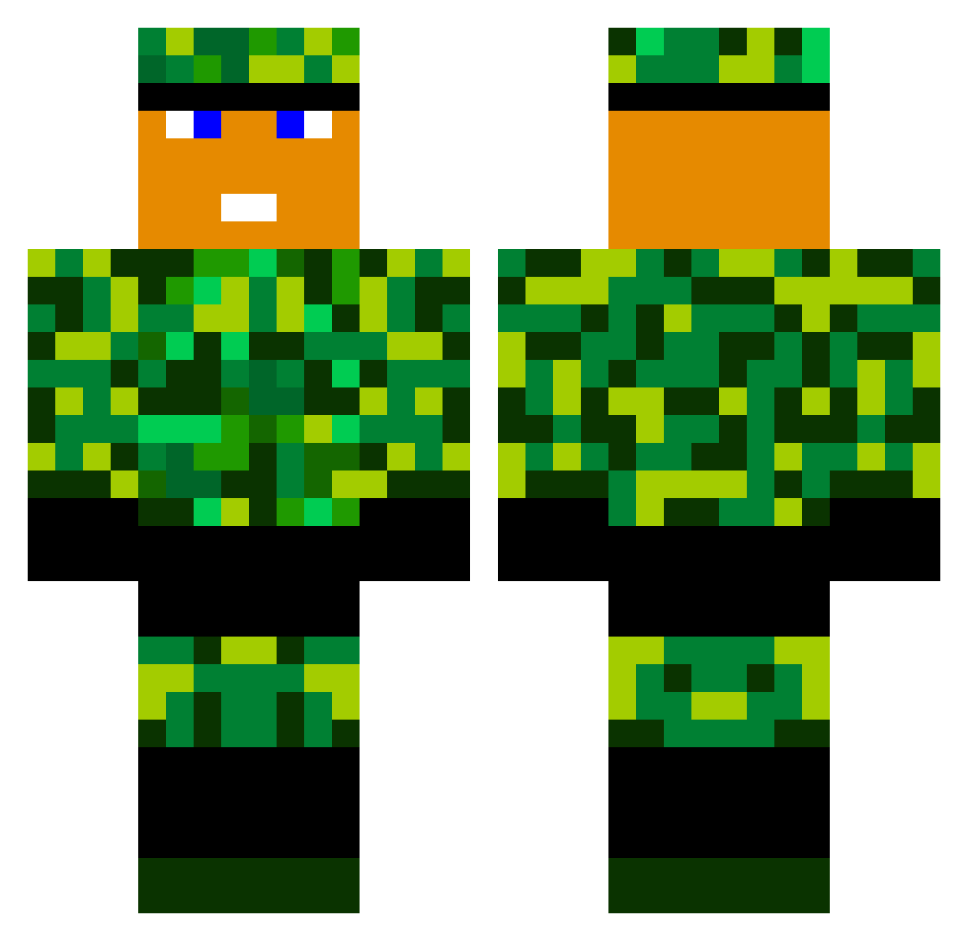 Typhlon Minecraft skin, front and back view