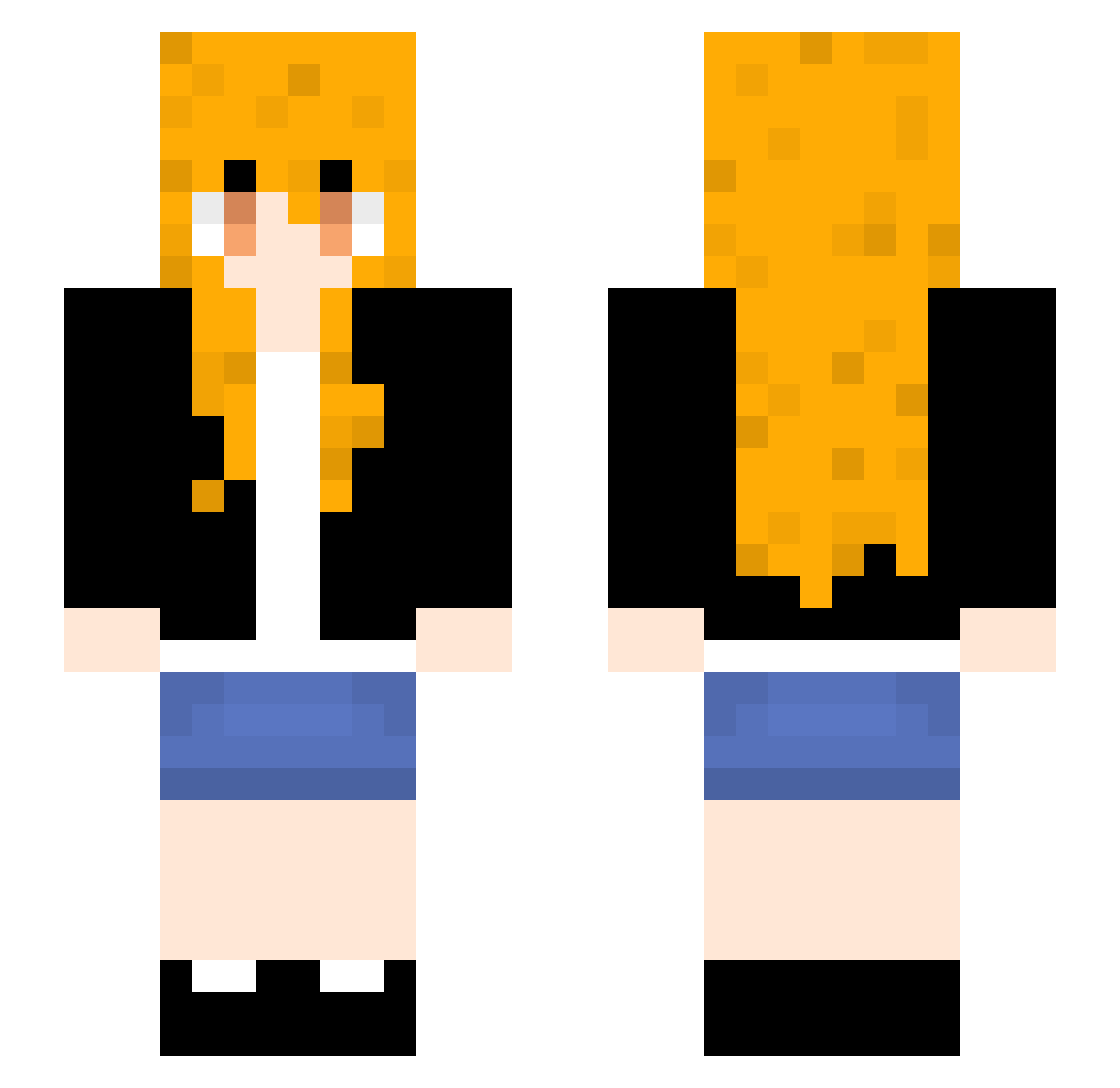 yuna5378 Minecraft skin, front and back view