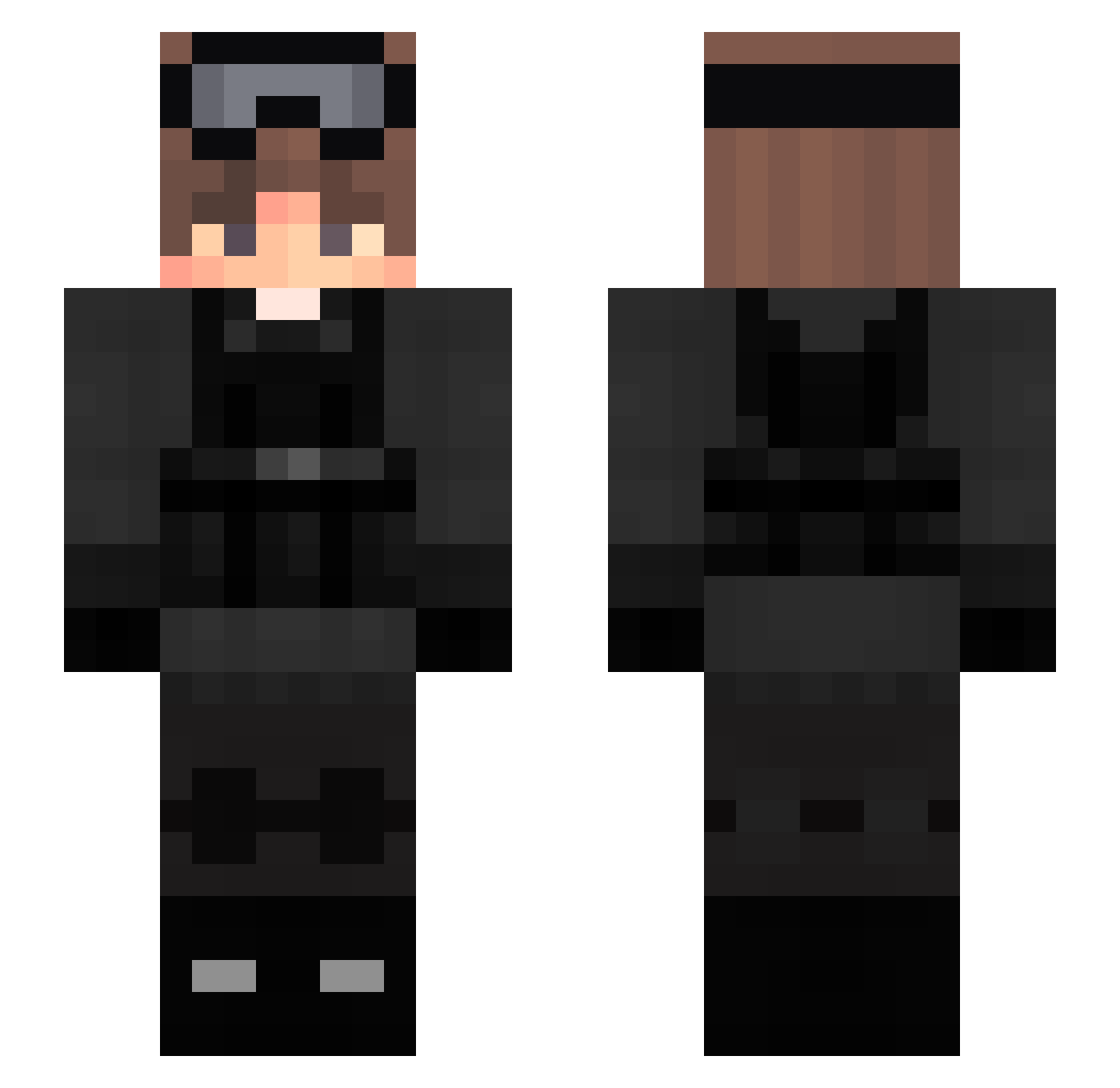 xulcron Minecraft skin, front and back view