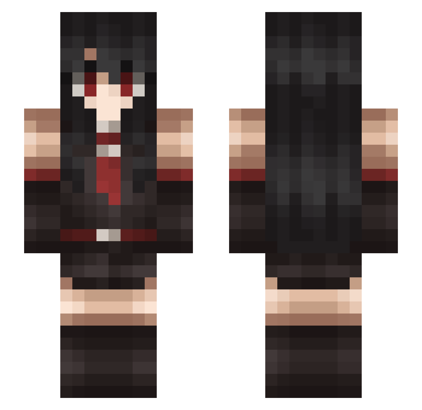 Poisoner Minecraft skin, front and back view