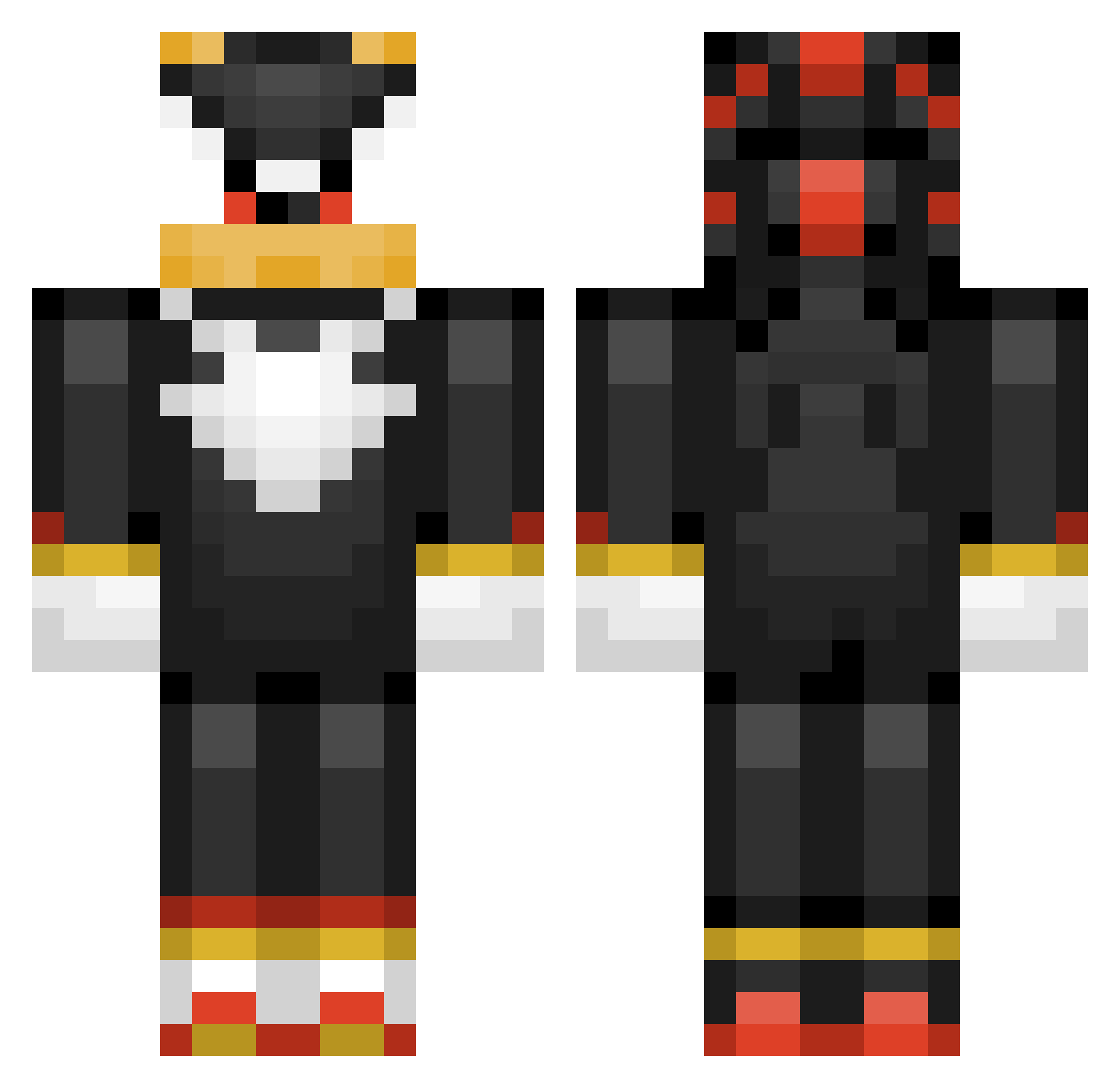 sorry4beingaleo Minecraft skin, front and back view