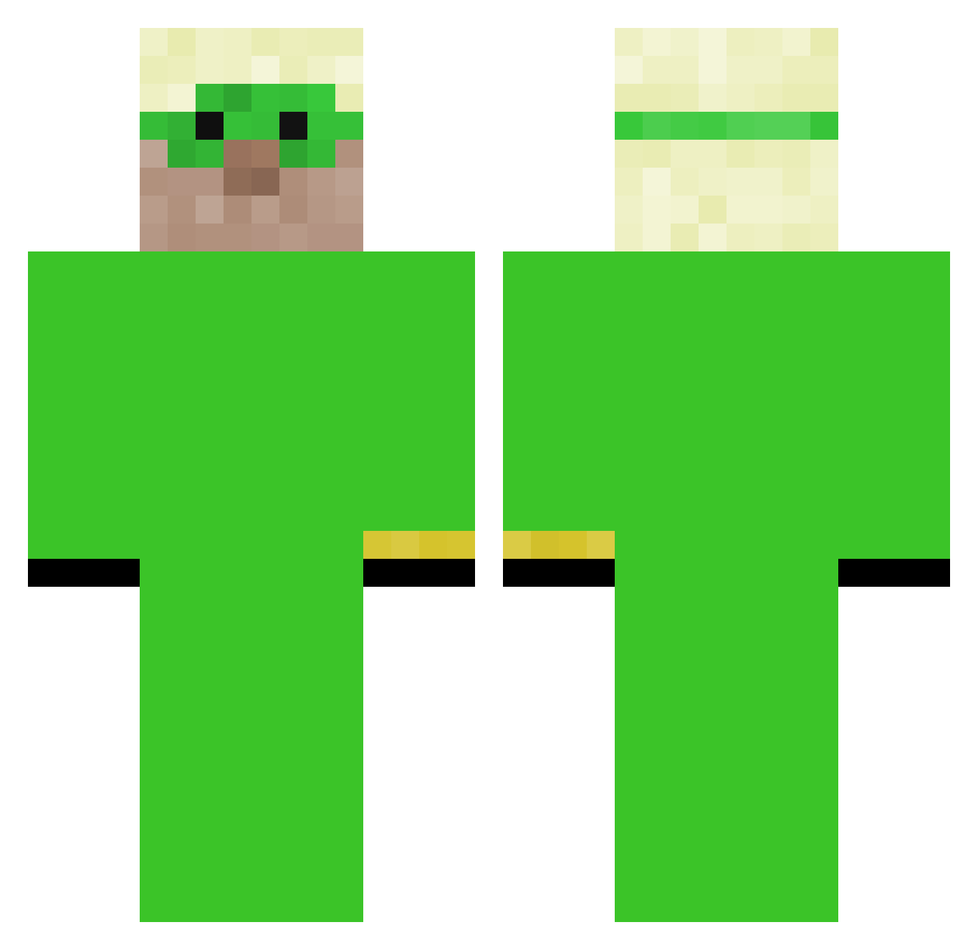 TheLysMask Minecraft skin, front and back view